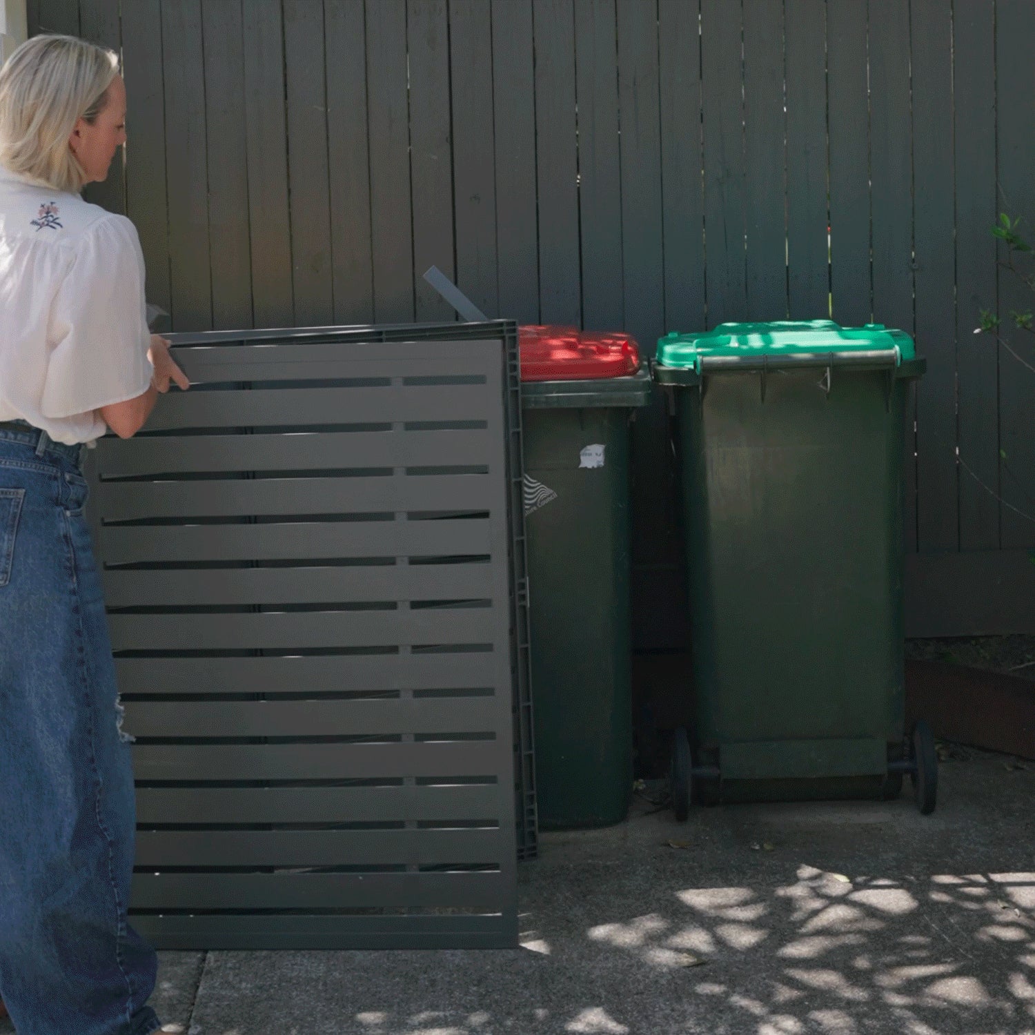 Bindi Outdoor Bin Enclosure Woodland Grey